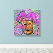AIREDALE TERRIER CANVAS AFDRUK (Insitu (Houten vloer))