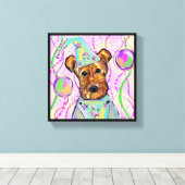 AIREDALE TERRIER CANVAS AFDRUK (Insitu (Houten vloer))