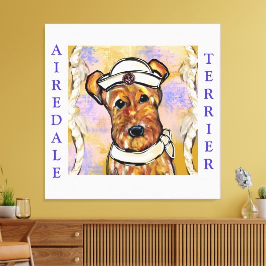 AIREDALE TERRIER CANVAS AFDRUK (Insitu (Woonkamer))