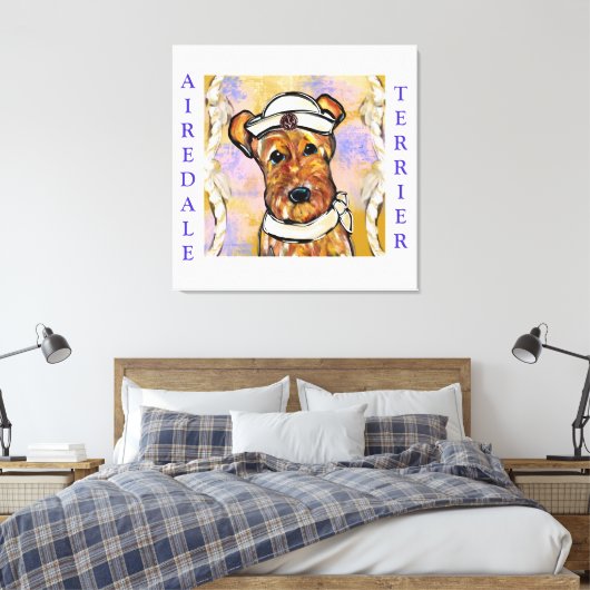 AIREDALE TERRIER CANVAS AFDRUK (Insitu (Slaapkamer))