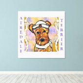 AIREDALE TERRIER CANVAS AFDRUK (Insitu (Houten vloer))