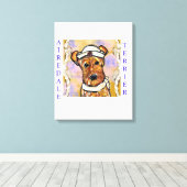 AIREDALE TERRIËR CANVAS AFDRUK (Insitu (Houten vloer))