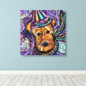AIREDALE TERRIER CANVAS AFDRUK (Insitu (Houten vloer))