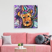 AIREDALE TERRIER CANVAS AFDRUK (Insitu (Woonkamer))