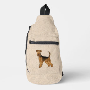 Airedale Terrier Cartoon Hond Bingley Terrier Hond Sling Bag