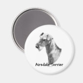 Airedale Terrier Charcoal Magnet (Recto/Verso)