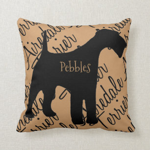 Airedale Terrier Chien Silhouette Coussin personna