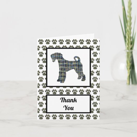 Airedale Terrier Chien Silhouette Grille Merci (Devant)