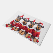Airedale Terrier Christmas Dress Santa Hat Deurmat (Schuin)
