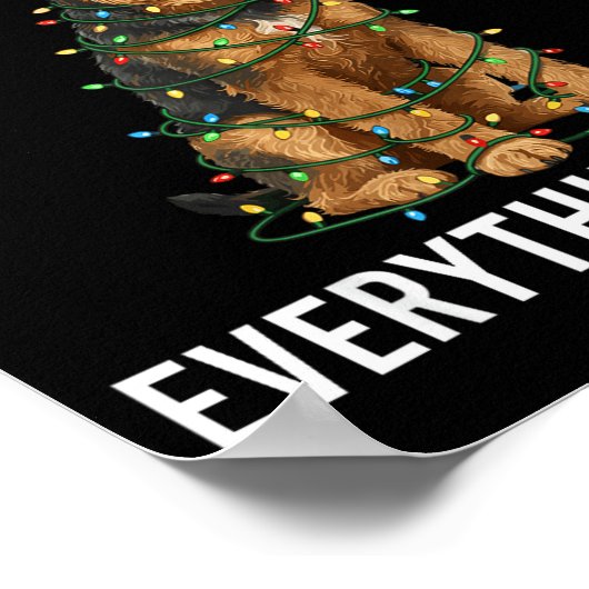 Airedale Terrier Christmas I'm Fine Everything Is Poster (Hoek)