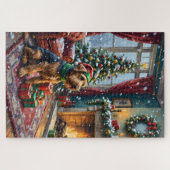 Airedale Terrier Christmas Victorian Living Room Legpuzzel (Horizontaal)