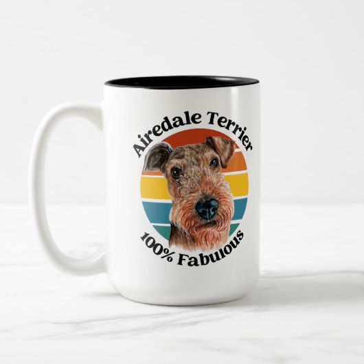 Airedale Terrier citation drôle Mug café deux tons (Gauche)