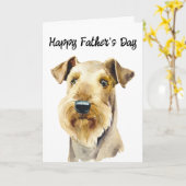 Airedale Terrier Custom Dog Dad Vaderdag Kaart (Gele Bloem)