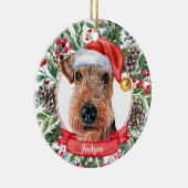 Airedale Terrier Custom Père Noël Ornement de Noël (Droite)