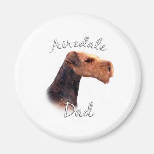 Airedale Terrier Dad 2 Magneet (Voorkant)