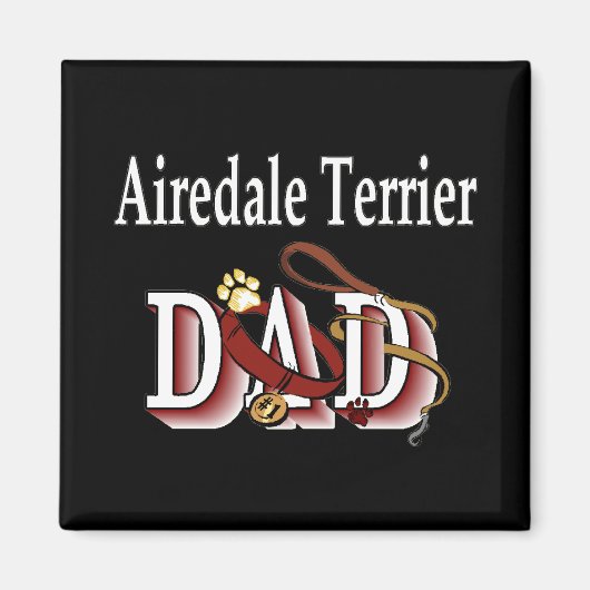 Airedale Terrier Dad Magnet Magneet (Voorkant)