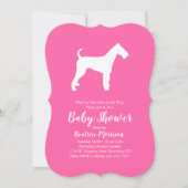Airedale Terrier Dog Baby shower Pink Girl Kaart (Voorkant)