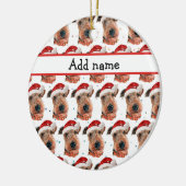 Airedale Terrier Dog Breed Christmas Keramisch Ornament (Links)