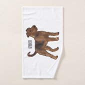 Airedale terrier dog cartoon (Serviette à main)