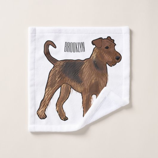 Airedale terrier dog cartoon (Gant de toilette)