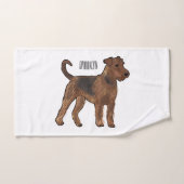 Airedale terrier dog cartoon (Serviette à main)