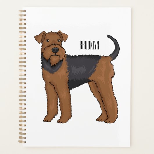 Airedale terrier dog cartoon (Devant)