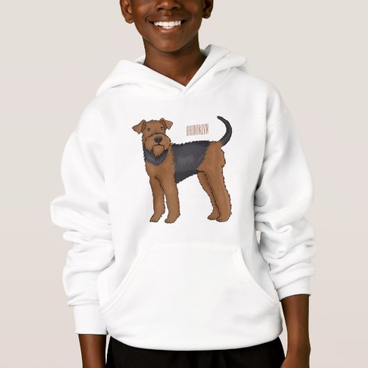 Airedale terrier dog cartoon illustration (Devant)