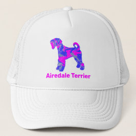 Airedale Terrier Dog Cute Pink Silhouette Custom Trucker Pet