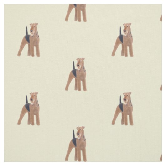 Airedale Terrier Dog Fabric Stof (Swatch)
