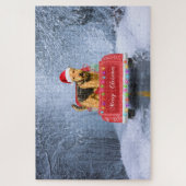 Airedale Terrier Dog in Snow, met Kerstmis Legpuzzel (Verticaal)