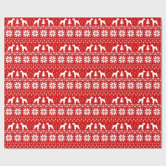 Airedale Terrier Dog Kerstmis Pattern Red Cadeaupapier (Vlak)