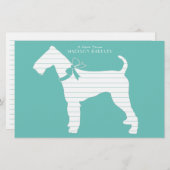 Airedale Terrier Dog Puppy Briefpapier (Voorkant / Achterkant)
