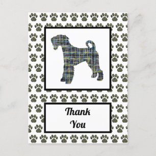 Airedale Terrier Dog Silhouette Bedankt Briefkaart