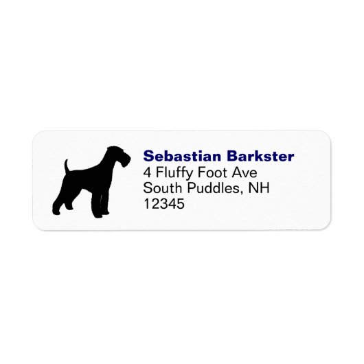 Airedale Terrier Dog Silhouette Return Address Etiket (Voorkant)