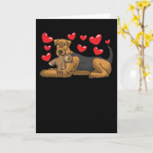 Airedale Terrier Dog With Stuffed Animal Kaart (Gele Bloem)