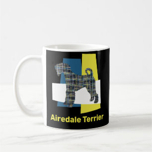 Airedale Terrier Dog YB Grid TriColor Coffee Mok