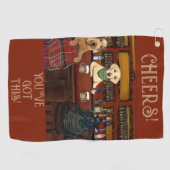 AIREDALE TERRIER EN VRIENDEN GOLFHANDDOEK (Horizontaal)