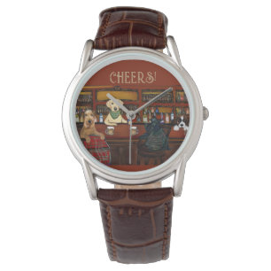 AIREDALE TERRIER EN VRIENDEN HORLOGE