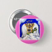 Airedale Terrier Engel Ronde Button 5,7 Cm (Voorkant /achterkant)