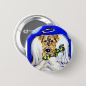 Airedale Terrier Engel Ronde Button 5,7 Cm (Voorkant /achterkant)