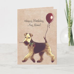 Airedale Terrier Geïllustreerde Verjaardag Kaart