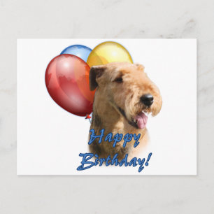 Airedale Terrier Gelukkige Verjaardagsballon Briefkaart