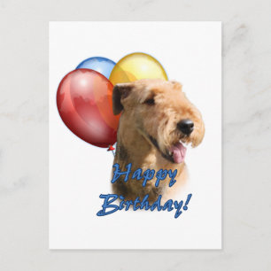 Airedale Terrier Gelukkige Verjaardagsballon Briefkaart