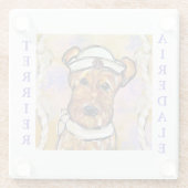 AIREDALE TERRIER GLAZEN ONDERZETTER (Achterkant)