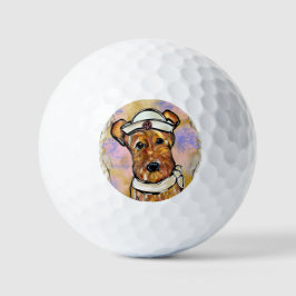 AIREDALE TERRIER GOLFBALLEN