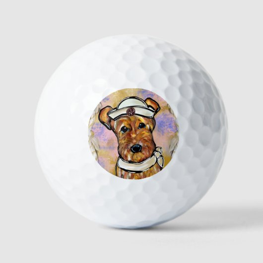 AIREDALE TERRIER GOLFBALLEN (Voorkant)