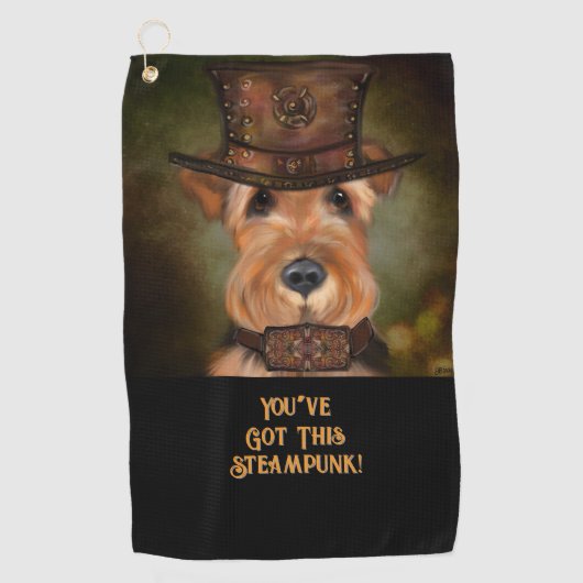 AIREDALE TERRIER GOLFHANDDOEK (Voorkant)