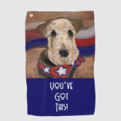 AIREDALE TERRIER GOLFHANDDOEK (Voorkant)