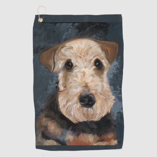 AIREDALE TERRIER GOLFHANDDOEK (Voorkant)