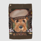 Airedale Terrier Golfhanddoek (Voorkant)
